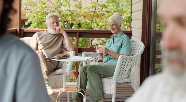 Older couple hanging out